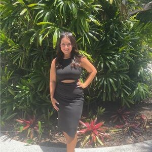 Black Cutout Midi Dress